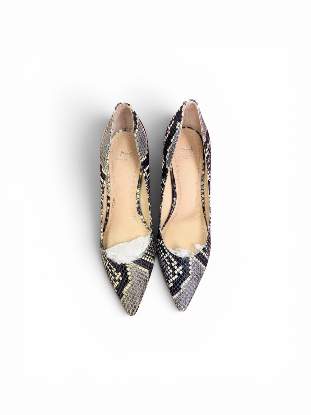 Marc Fisher Pointed-Toe Snake-Print Pumps in Black, Gray, Cream